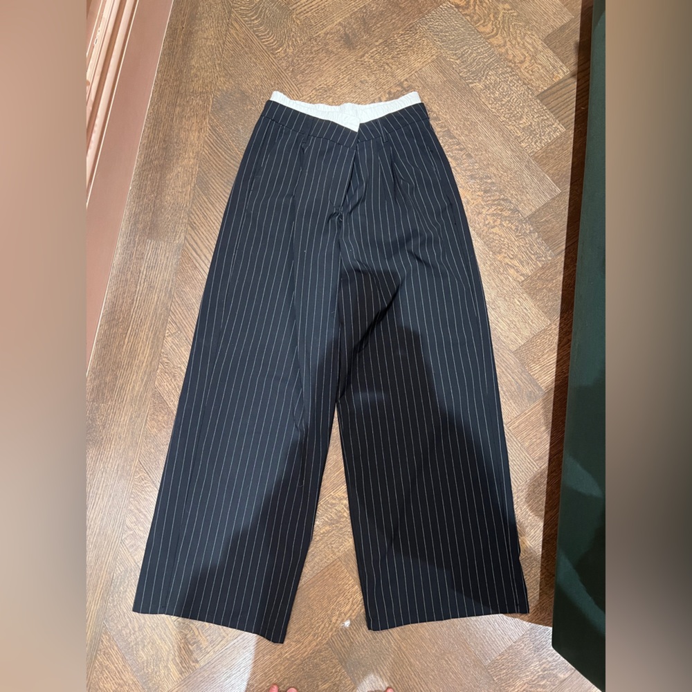 Black Pinstripe Men's Pants